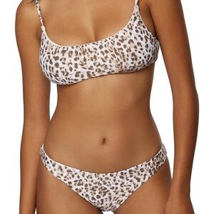 Womens O’Neill Surfside Leo Bralette Bikini Top & Bottom size Med animal print